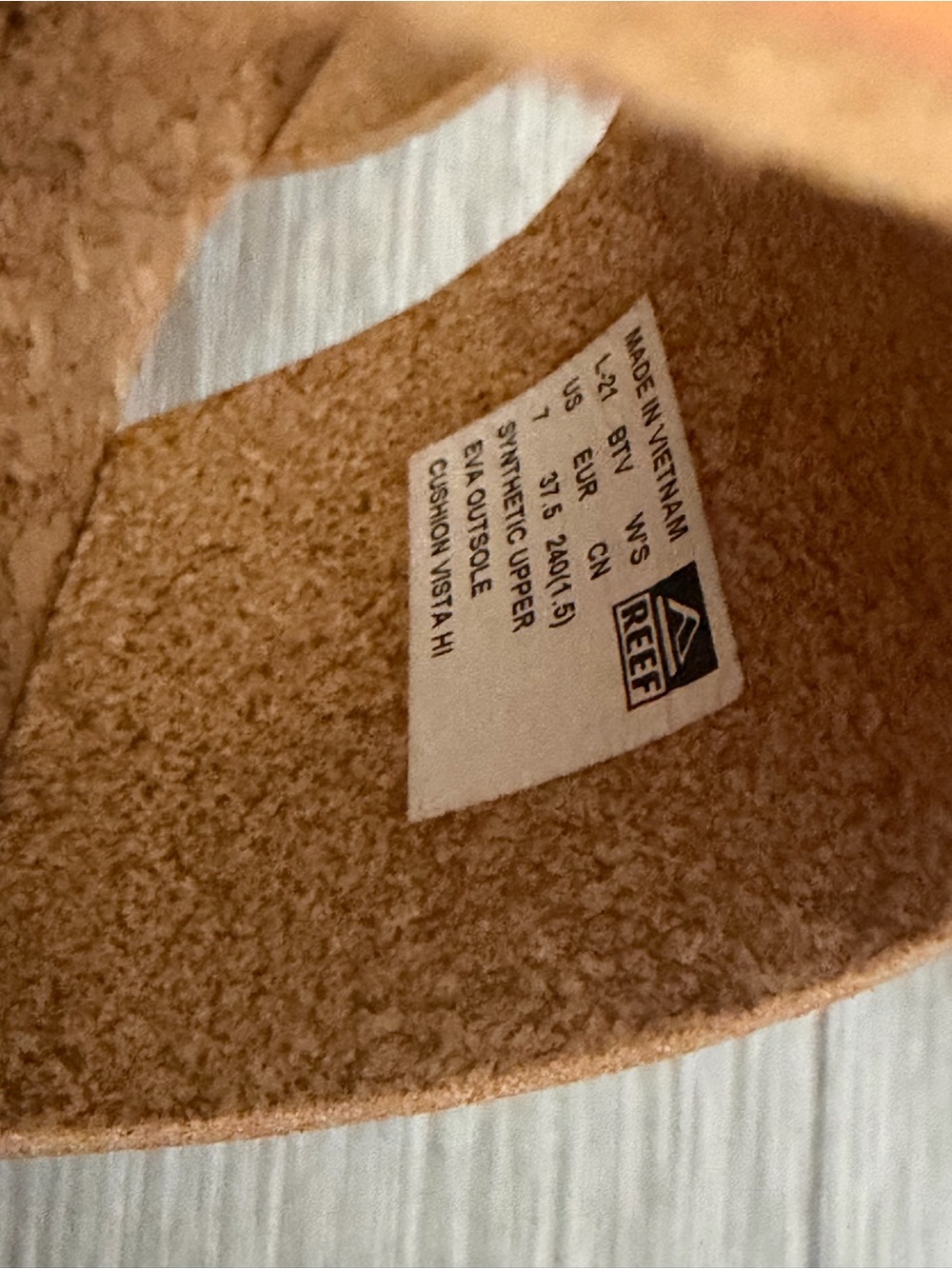 Reef Cushion Vista Hi Platform Slide Sandals Tan Cork Women’s 7 - Picture 6 of 9